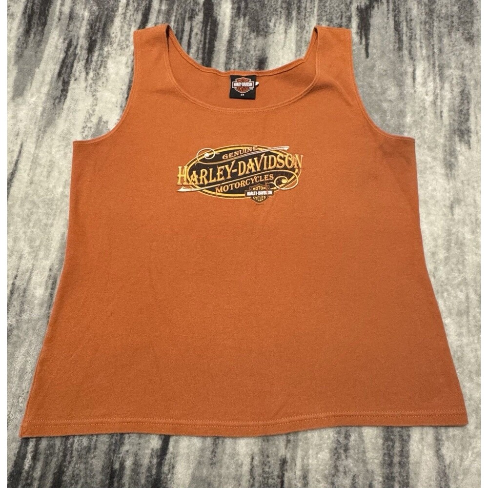 Harley Davidson Women's Vintage Tank XL burnt orange Y2K grunge